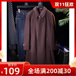 关门领80%羊毛中长款风衣男外套欧版宽松经典纯色呢子外套上衣101