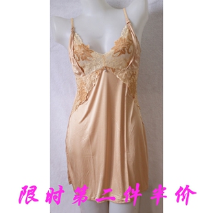 包邮黛丽世家文胸吊带性感刺绣V型夏秋舒服睡裙家居服S6001