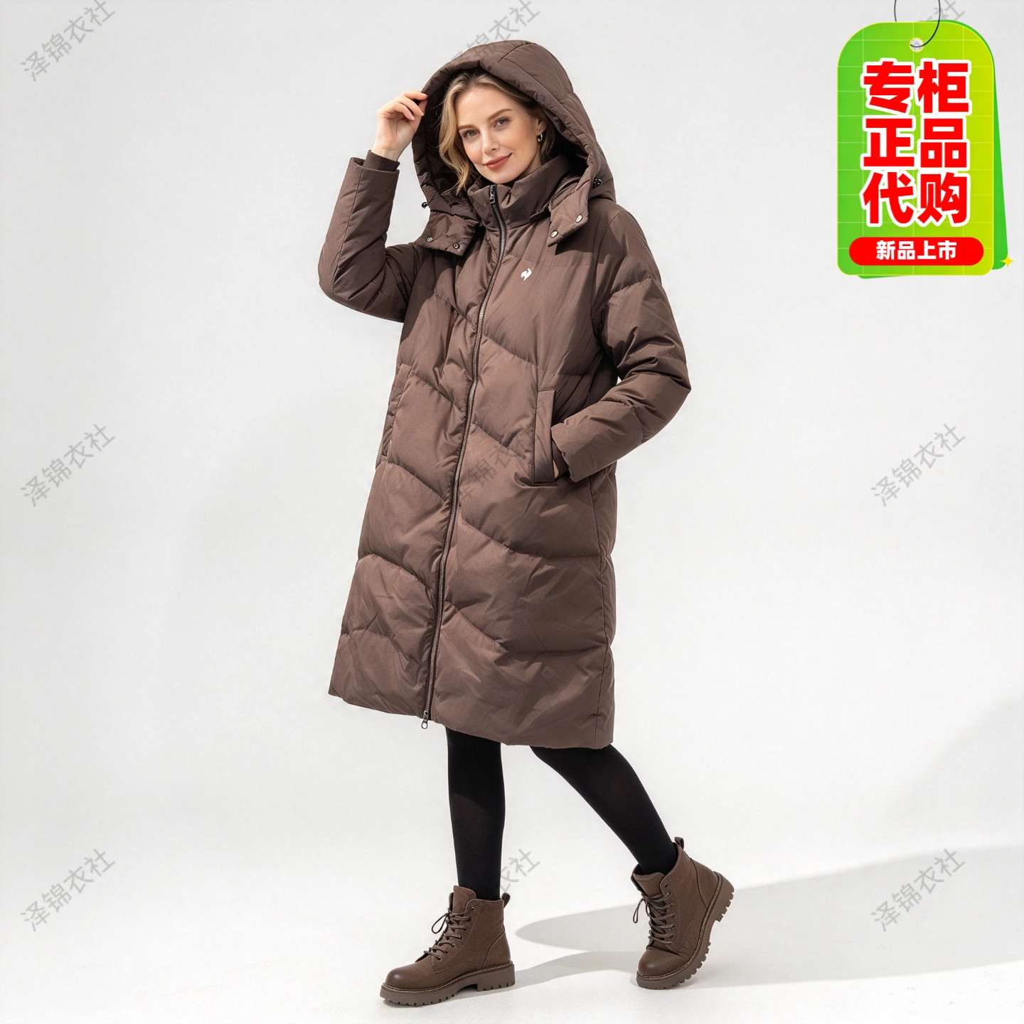 乐卡克冬季女士长款保暖羽绒服