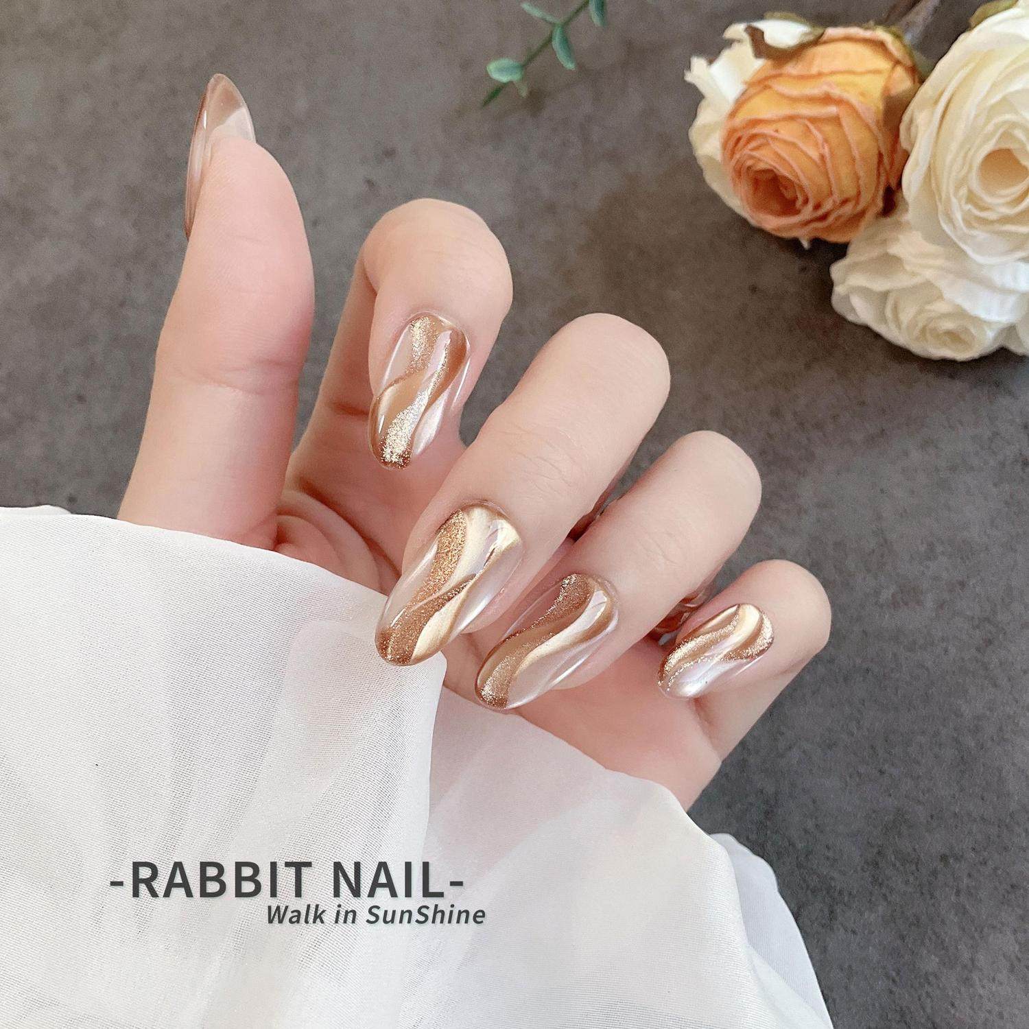 【暮光流影】棕色秋冬显白气质高级百搭简约猫眼·纯手工穿戴甲,彩妆/香水/美妆工具,穿戴甲/甲片,淘宝优惠券,粉丝福利购,淘宝优惠卷