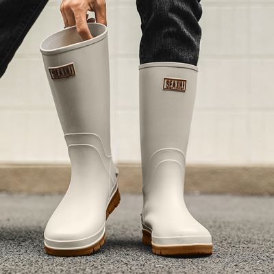 雨鞋加厚回力男士雨鞋PVC鞋底高筒防水鞋户外胶鞋调用耐磨雨靴男