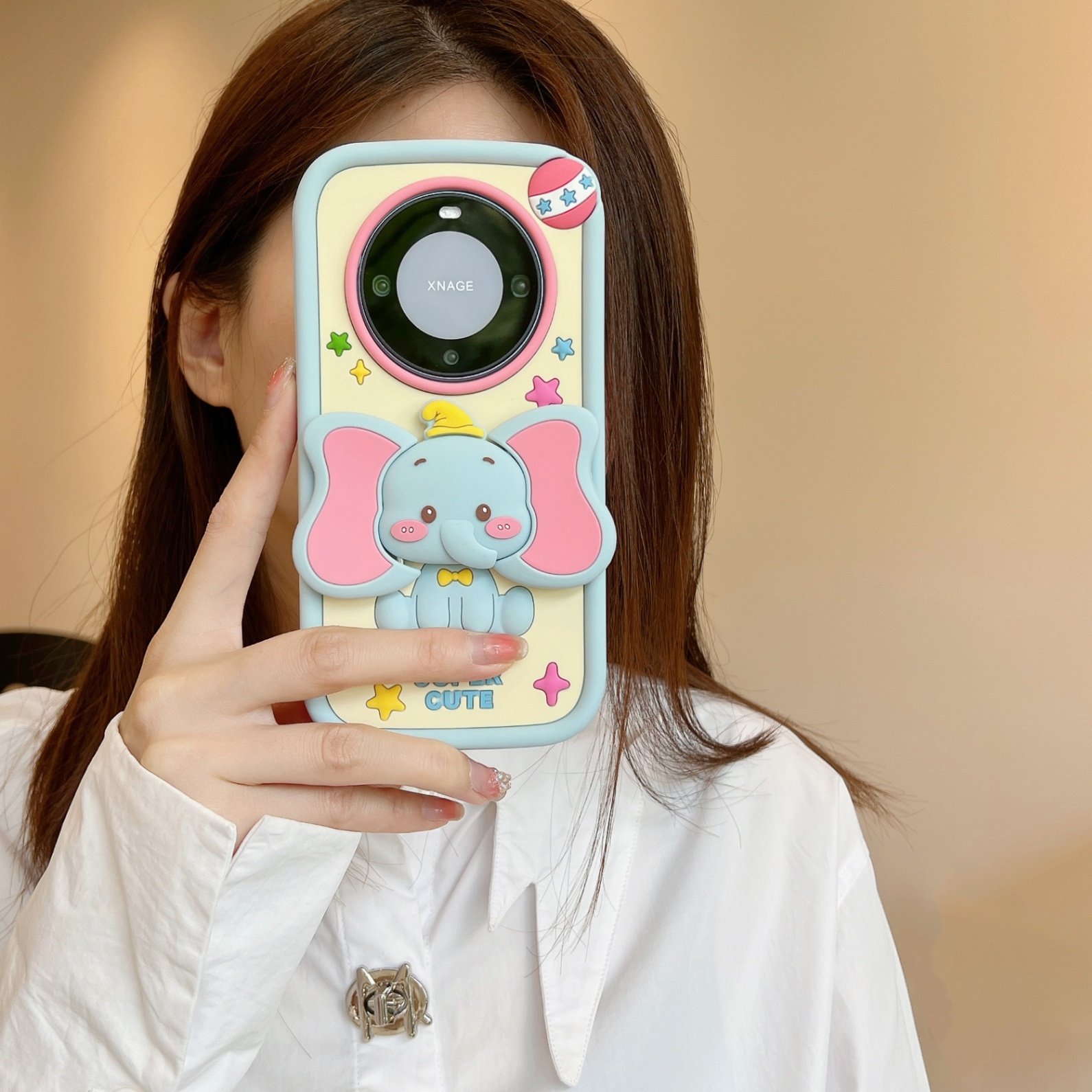 适用华为Mate80ProMax手机壳卡通小象支架硅胶保护套可爱少女心防摔壳Mate60/50/40/30超可爱保护壳大象蓝色,3C数码配件,手机保护套/壳,淘宝优惠券,粉丝福利购,淘宝优惠卷
