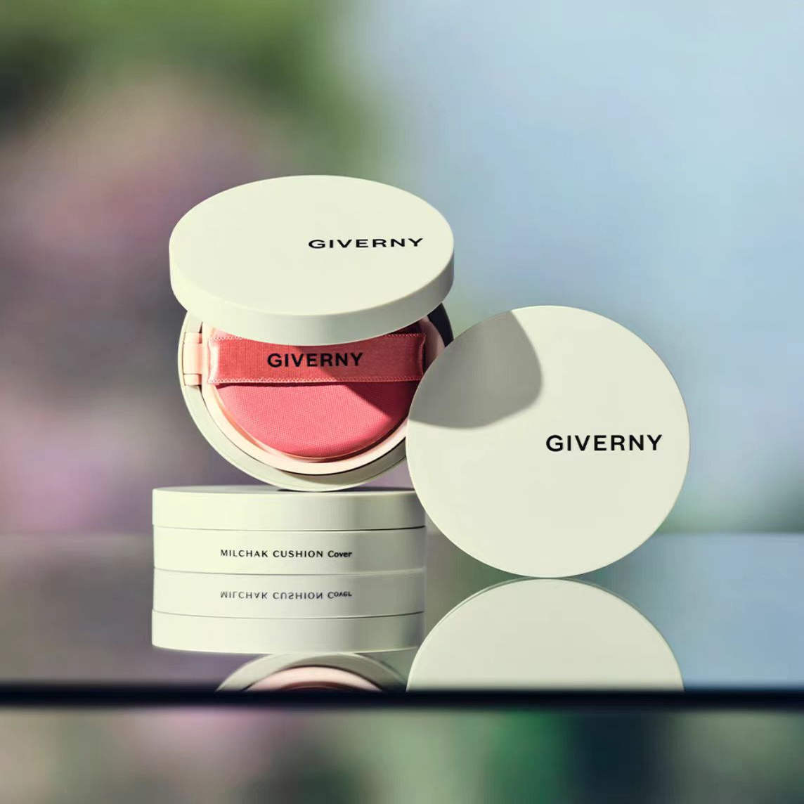 韩国GIVERNY/姿泊兰伊水漾气垫轻薄服帖保湿遮瑕持久不脱妆