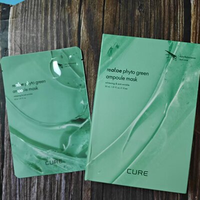 韩国CURE补水保湿修护舒缓芦荟绿色安瓶精华面膜舒缓提亮修复