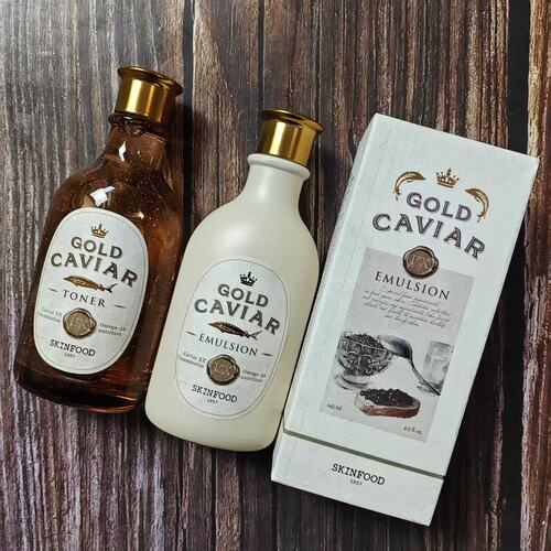 skinfood/思亲肤黄金鱼子酱爽肤水乳液补水保湿紧致修复滋养