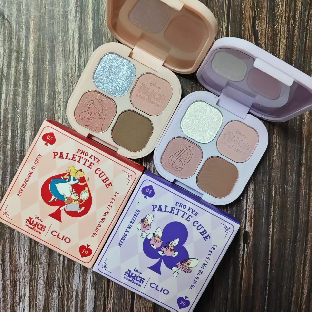 Clio/珂莱欧迪士尼联名爱丽丝四色眼影盘唇膏口红提升气色