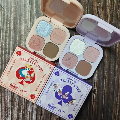 Clio/珂莱欧迪士尼联名爱丽丝四色眼影盘唇膏口红提升气色