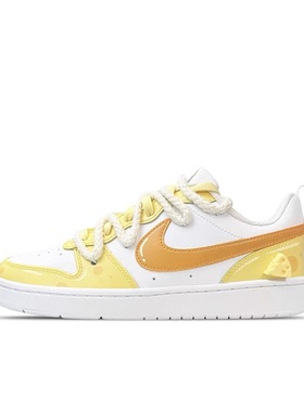 【定制球鞋】Nike Court Borough Low 奶酪芝士 黄色 BQ5448-100