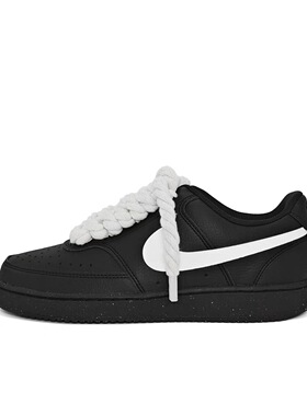 【定制球鞋】Nike Court Vision 白色孤影 喷绘 黑白 DH2987-002