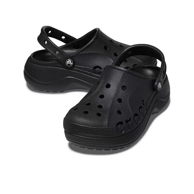 Crocs Baya Platform Clog 贝雅云彩 包头 厚底 女款/黑色
