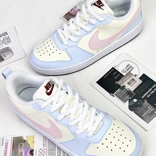 Court Borough FV8120 定制球鞋 141 蓝粉 Nike 喷绘 海盐桃桃