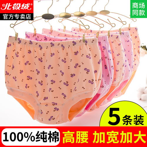 北极绒纯棉女士妈妈短裤高腰内裤