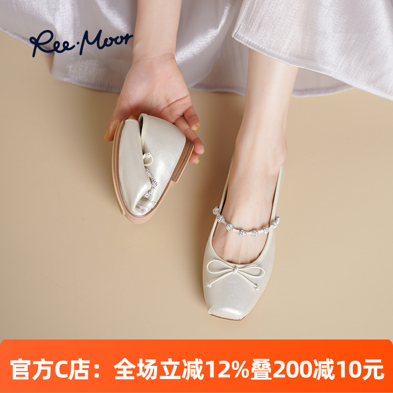 REEMOOR睿慕一字带蝴蝶结单鞋女