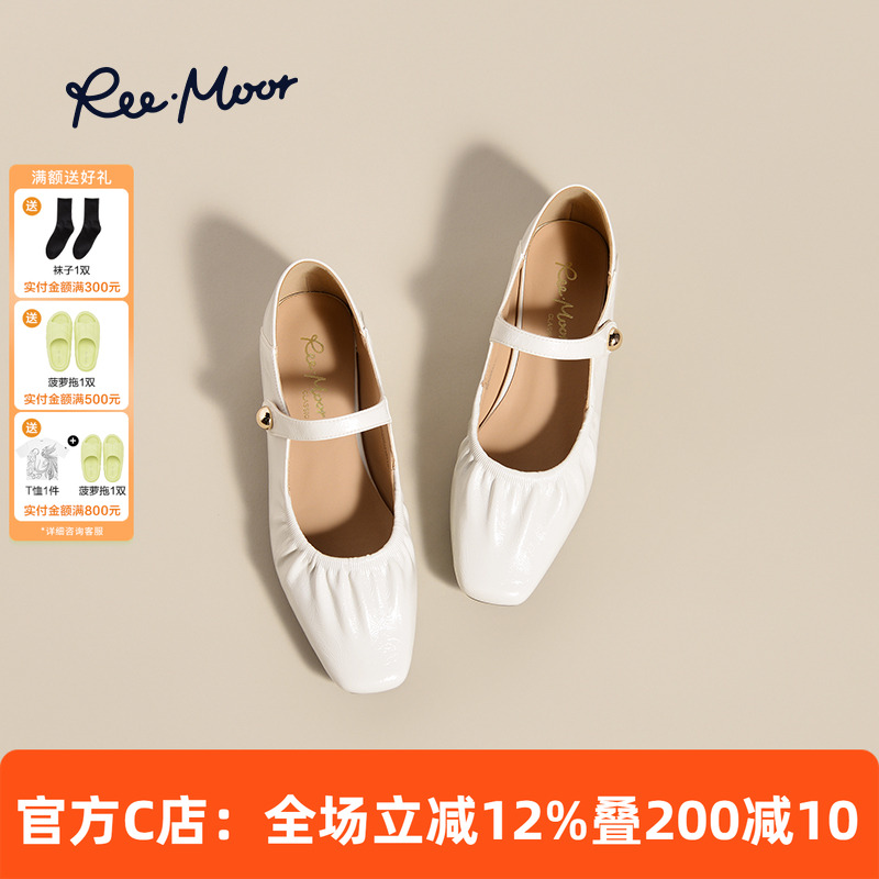 REEMOOR玛丽珍鞋通勤小方头浅口