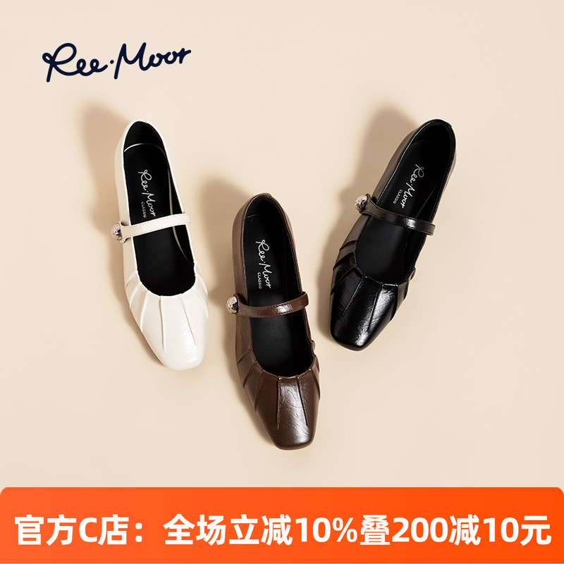 reemoor玛丽珍晚晚风粗跟单鞋