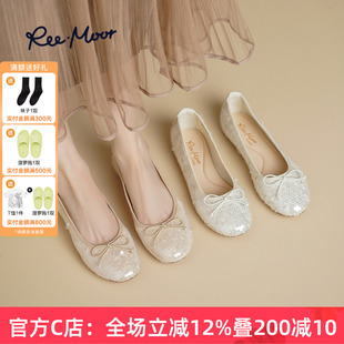 百搭芭蕾舞鞋 REEMOOR睿慕蝴蝶结浅口单鞋 平底时尚 新款 女 2025春季