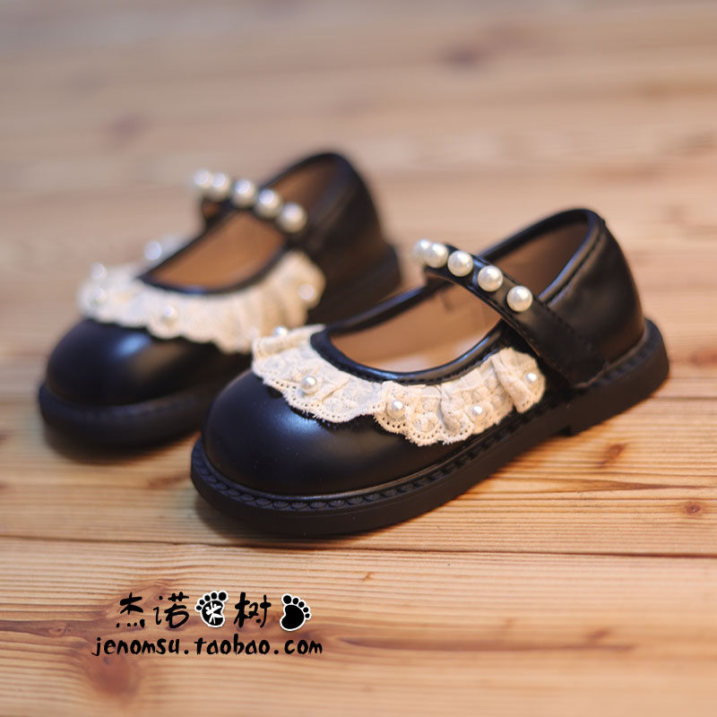 2025春秋新款女童皮鞋韩版小女孩珍珠蕾丝边软底公主豆豆鞋玛丽珍,童鞋/婴儿鞋/亲子鞋,皮鞋,淘宝优惠券,粉丝福利购,淘宝优惠卷