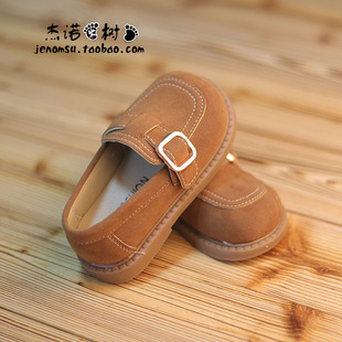 宝宝豆豆鞋男潮2-3-5-6-8岁春秋季软底复古英伦风小皮鞋女童单鞋