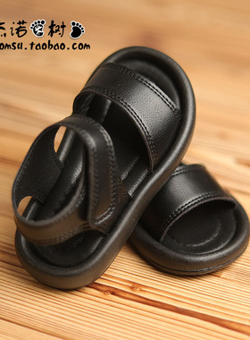 男宝凉鞋1-2-3-4-5岁夏季宝宝防滑软底儿童露趾黑色女童沙滩鞋子