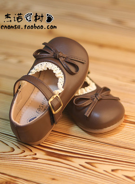 中小童公主鞋子女春秋2-3-4-6岁学院风女宝宝皮鞋蕾丝边女宝单鞋