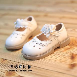 女宝单鞋公主鞋2-3-4-5-7-9岁春夏款蕾丝镂空宝宝小皮鞋女童鞋子6