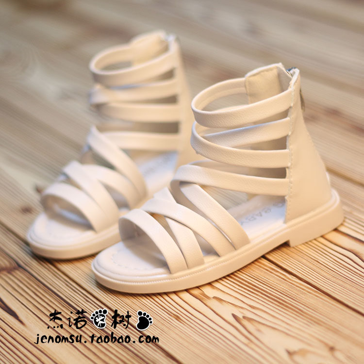女童时尚洋气高帮罗马凉鞋夏季中筒靴儿童夏季公主鞋露趾拉链凉靴,童鞋/婴儿鞋/亲子鞋,凉鞋,淘宝优惠券,粉丝福利购,淘宝优惠卷