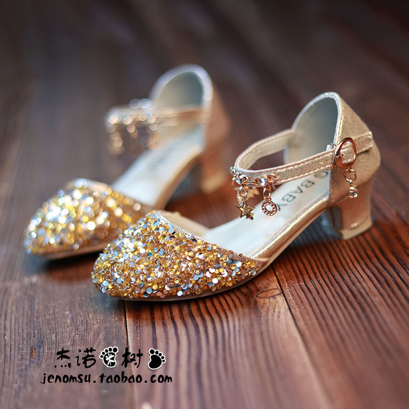 水晶鞋女儿童高跟软底5-8-9-13-14岁灰姑娘粉色亮片韩版公主凉鞋7,童鞋/婴儿鞋/亲子鞋,凉鞋,淘宝优惠券,粉丝福利购,淘宝优惠卷
