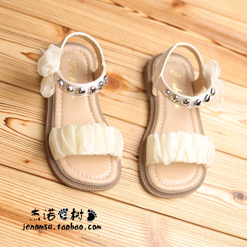小孩凉鞋公主女童2023夏季新款学生3-7-8-11岁半女宝露趾儿童鞋子