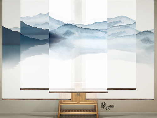 新中式屏风隔断帘兰氏艺术