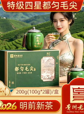 贵州特产都匀毛尖礼盒装2026新茶明前采摘特级200g茶叶高山浓香型