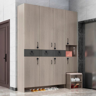 鞋柜家用门外柜楼道带锁室外柜电梯口门口走廊过道入户实木定制