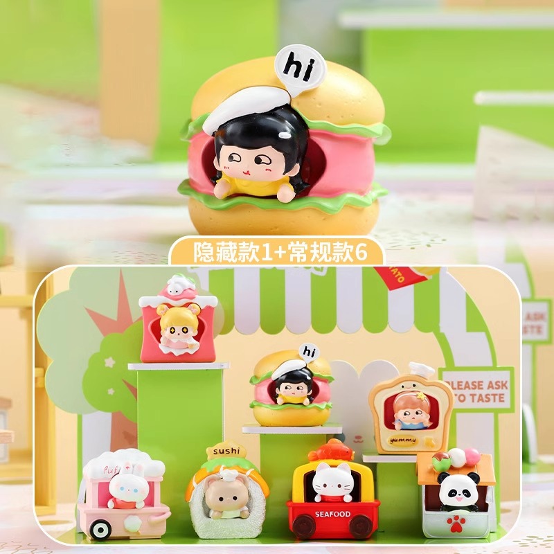美食乐园惊喜盲盒独特美食创意公仔树脂工艺品学生生日礼品