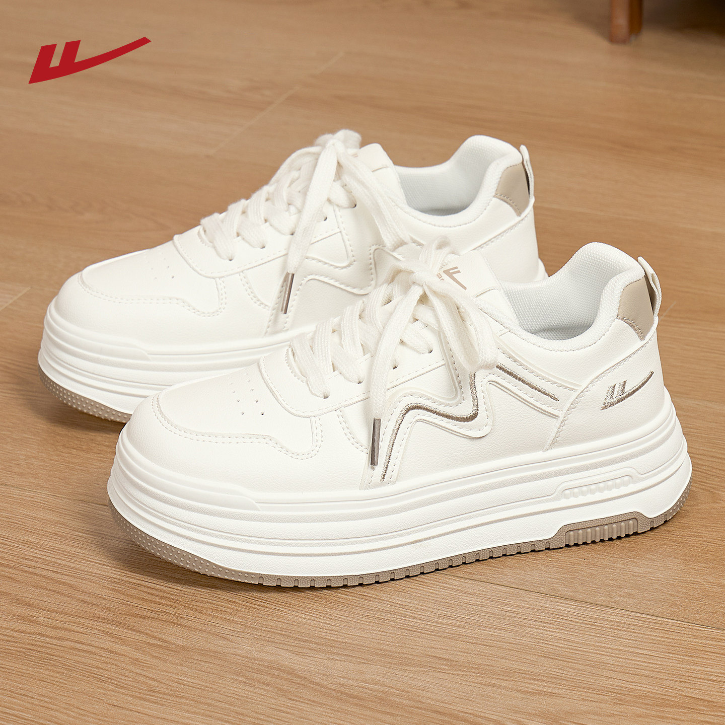 回力女鞋增高厚底百搭小白鞋女款