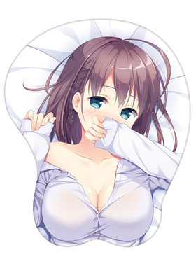 小爱美女胸部立体护腕鼠标垫定制