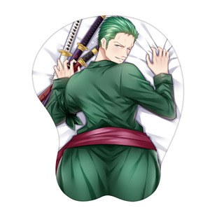 海贼王动漫罗罗诺亚索隆电脑办公3d立体护腕鼠标垫硅胶手腕垫定制