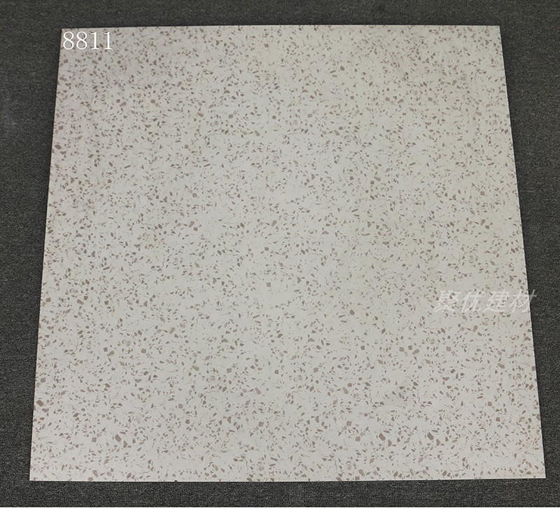 灰色水磨石地砖小颗粒客厅仿古砖800x800餐厅现代瓷砖米白办公室