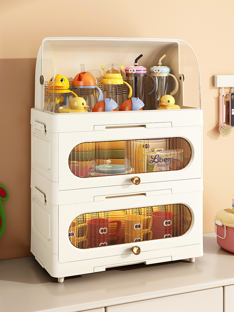 宝宝餐具收纳盒奶瓶防尘柜工具厨房碗碟杯子沥水架婴儿辅食收纳箱