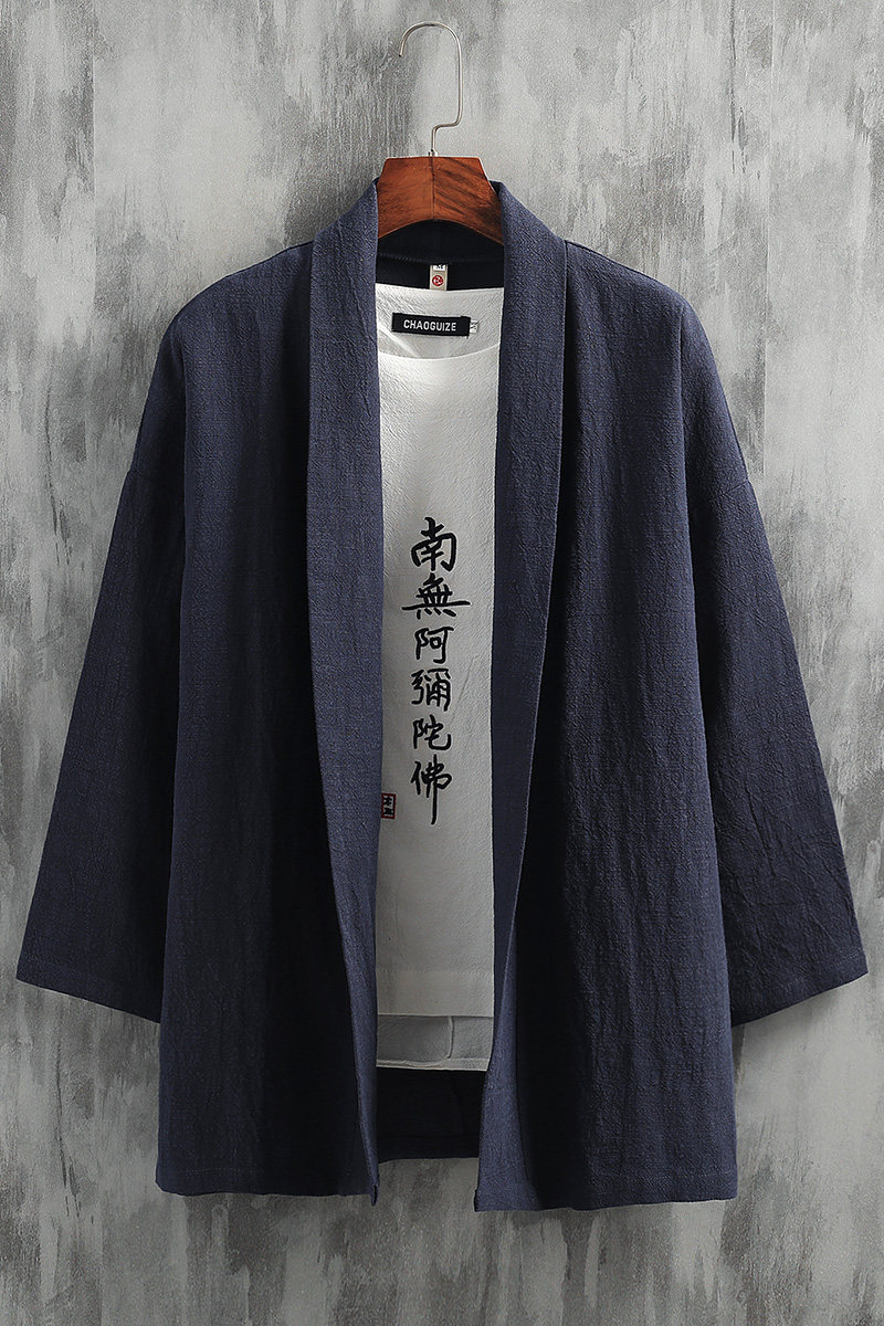 2025秋冬风男装棉麻道袍披风开衫汉服中式唐装外套C016-P75,男装民族服装,星座409-1