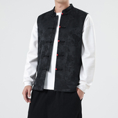 马甲背心男新中式 唐装 立领盘扣小马甲复古改良中式 国风M73P70