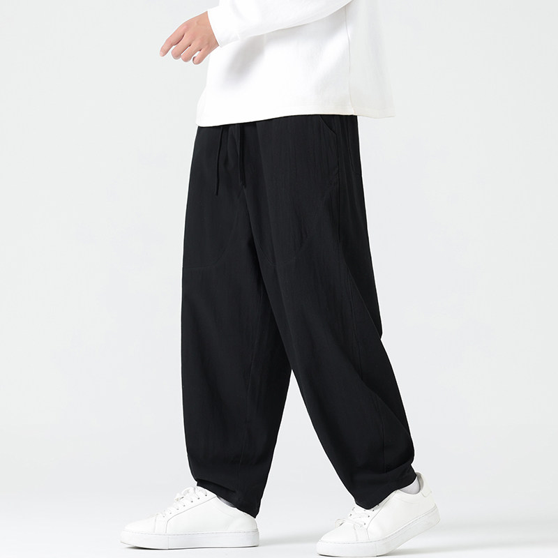 休闲裤男士宽松灯笼裤传统练功裤棉麻长裤阔腿裤K055P75,男装休闲裤,星座409-1