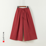 2025风休闲宽松直筒阔腿裤秋季中腰棉麻凉感水洗长裤K013P75，男装休闲裤，星座409-1