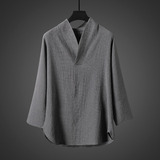 --风男装大码T恤改良汉服潮中式唐装茶禅C063-P60，男装民族服装，星座409-1