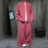 开衫唐装风棉麻禅修居士茶服大码披风汉服套装M910K013P160，男装民族服装，星座409-1