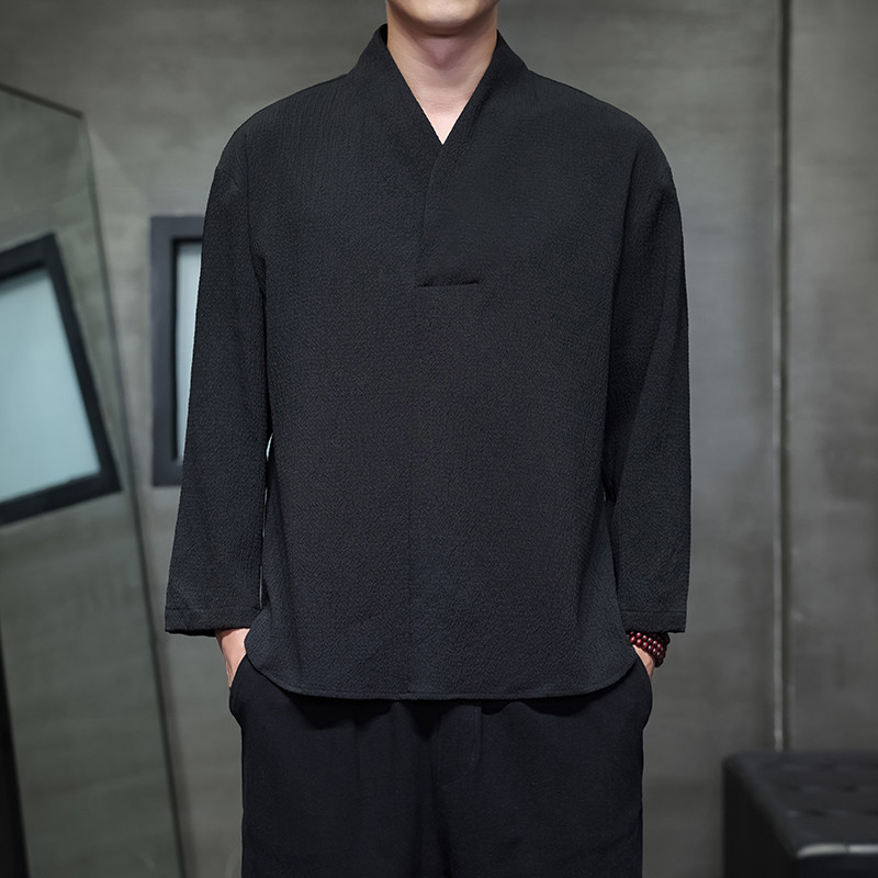 2025秋冬风男装大码改良汉服潮新中式唐装道袍C063-P60,男装民族服装,星座409-1