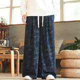 秋冬风灯芯绒休闲长裤直筒阔腿裤日系复古条绒哈伦裤K039P55，男装休闲裤，星座409-1