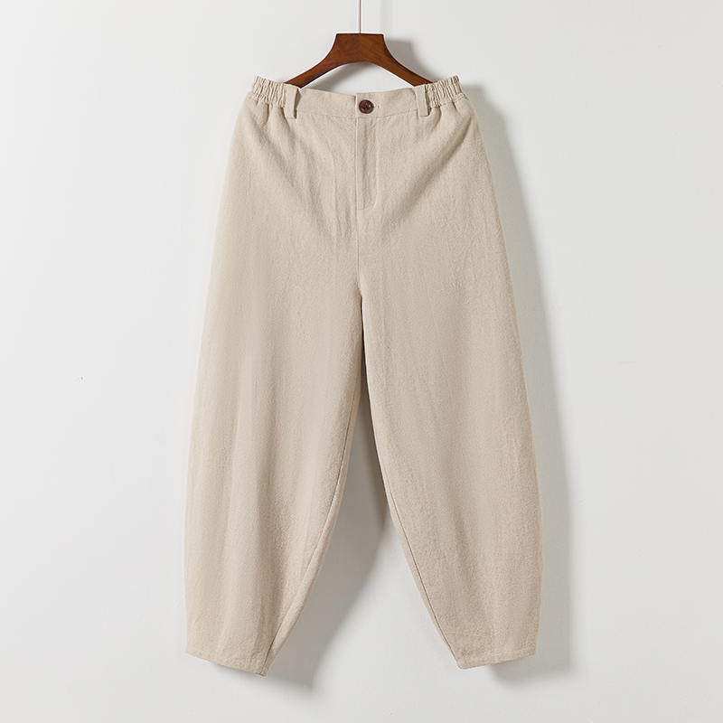 风棉麻休闲裤廓形弯刀裤大码阔腿裤长裤宽松灯笼裤5003P75，男装休闲裤，星座409-1