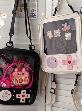 ins日系软妹手提斜挎包少女学生可爱卡通二次元痛包双肩两用包萌