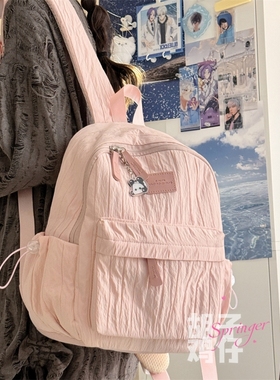 可爱少女学生小书包简约百搭纯色迷你双肩包轻便上课旅行mini背包