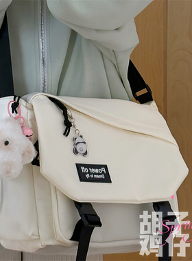 日系原宿复古工装斜挎包男韩版少女学生单肩邮差包大容量百搭背包