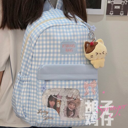胡子鸡仔日系可爱透明痛双肩包